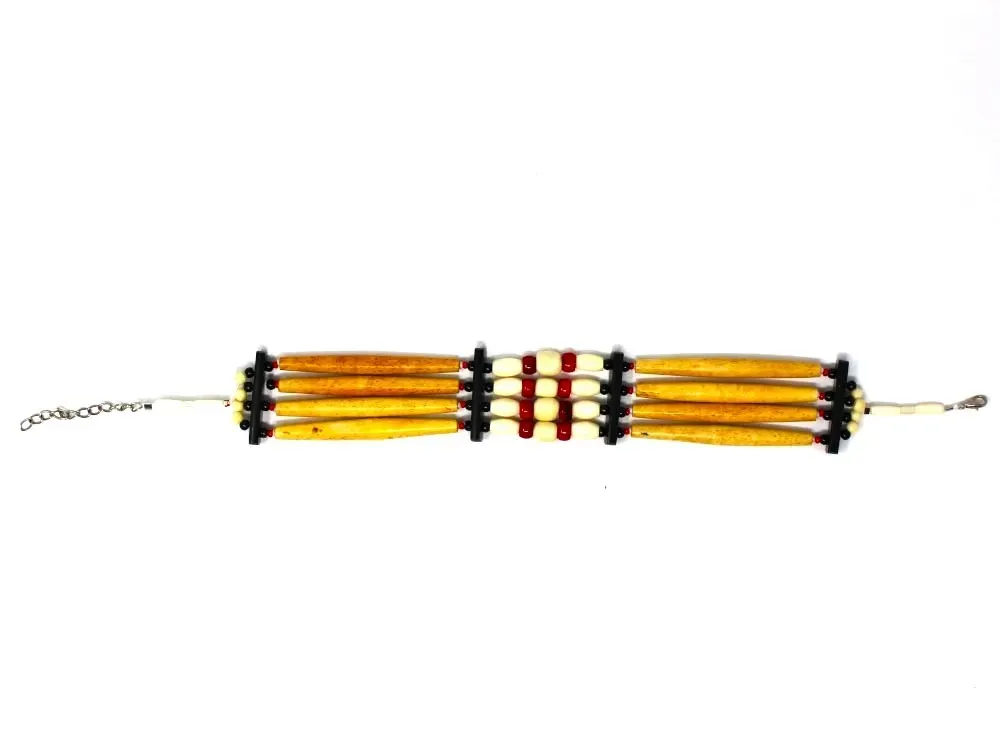 Bone Beaded Choker Necklace - 2