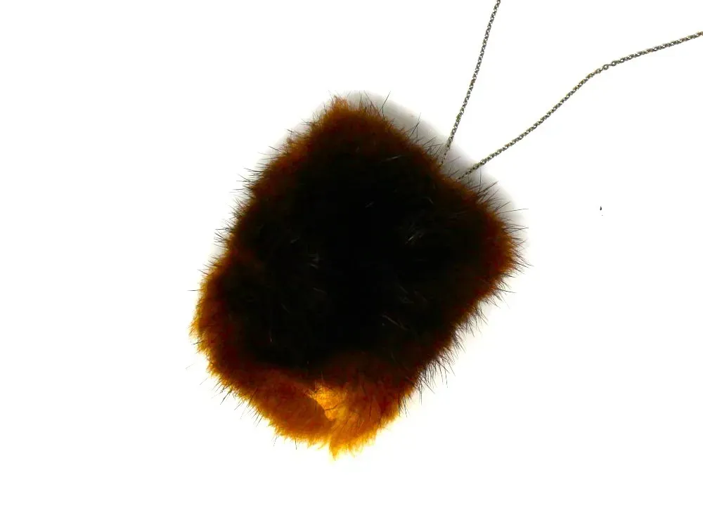 Sea Otter Fur Pouch Necklace With Abalone - 3