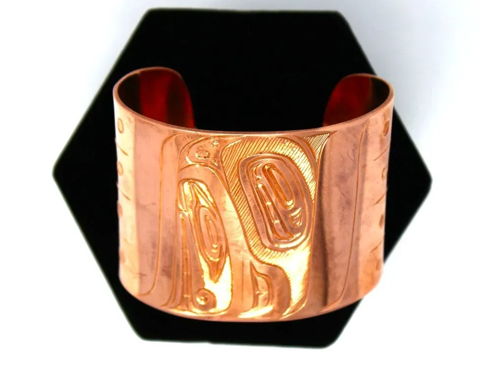 Totemic Eagle Copper Cuff Bracelet - 1