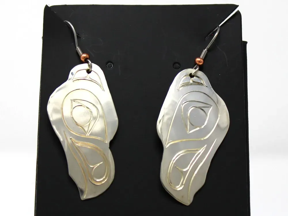 Raven Totemic Earrings in Sterling Silver - 2