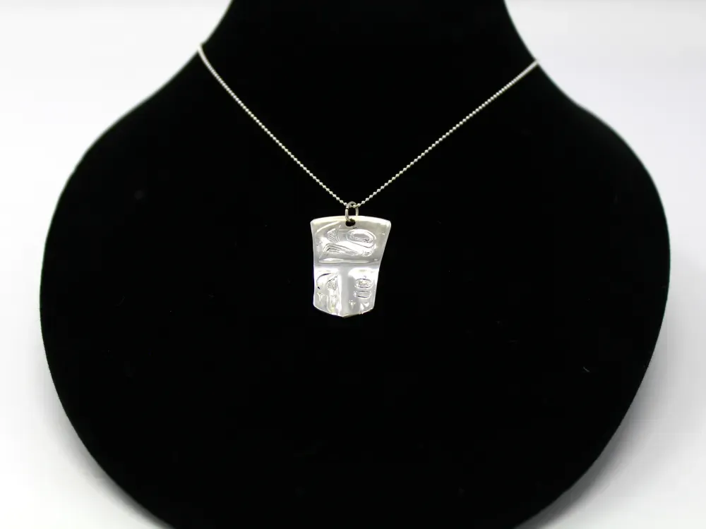 Eagle Totemic Copper Tin'aa Pendant in Sterling Silver - 1