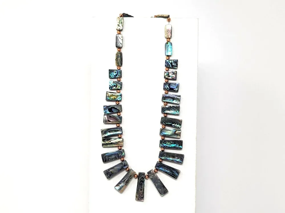 Abalone Rectangular Beaded Necklace - 3