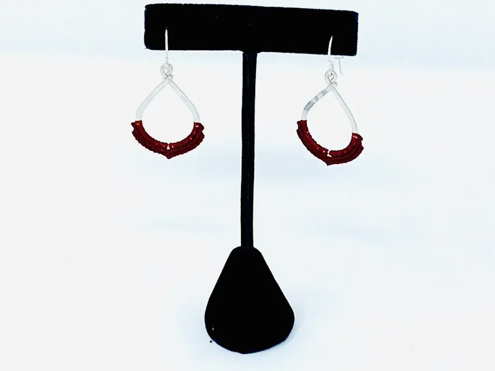 Mini Macramé Teardrop Earrings - 5