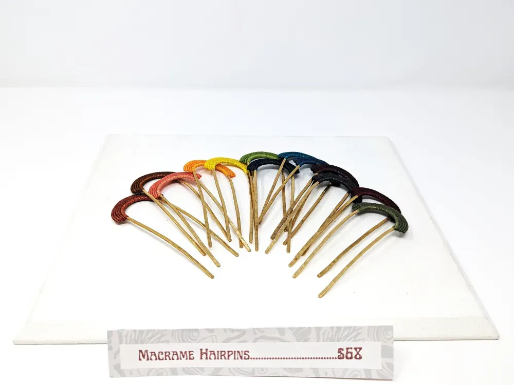 Micro Macrame Brass Hairpin - 2