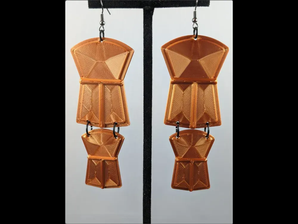 Copper Shielf Earrings - 1