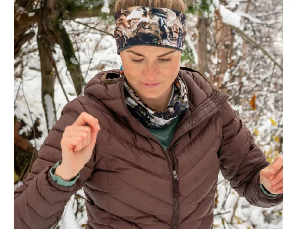 Made in Alaska Merino Wool Lined Headband - Stone Marble - 3