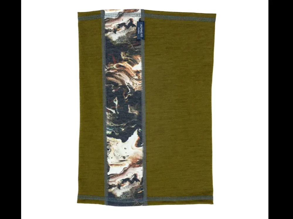 Made in Alaska Geo Merino Wool Neck Gaiter - Kelp Green - 1