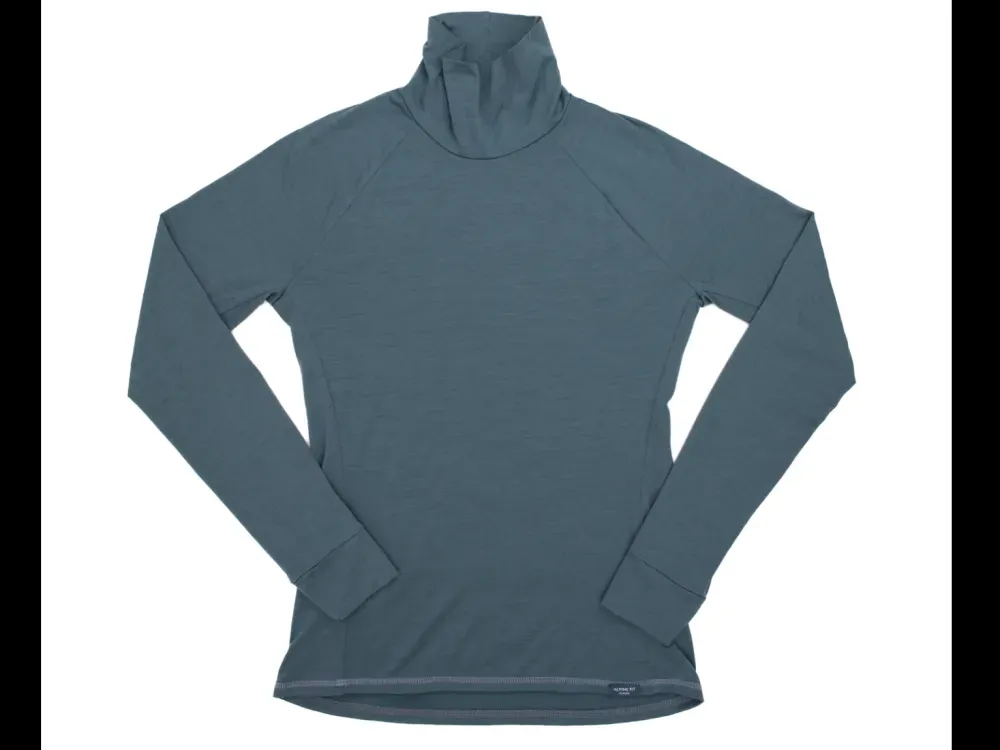 Made in Alaska Women's Merino Wool Isostatic T-Neck Top - Slate - 1