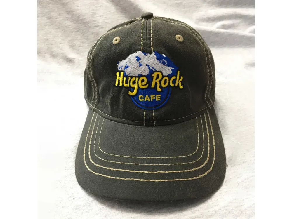 Huge Rock Cafe Baseball Cap in Black Contrast Stitch - 1