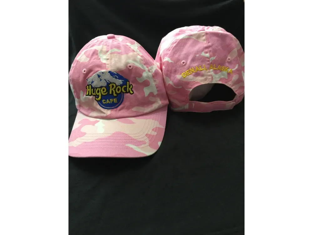 Huge Rock Cafe Baseball Cap in Pink & Winter Camouflage - 2