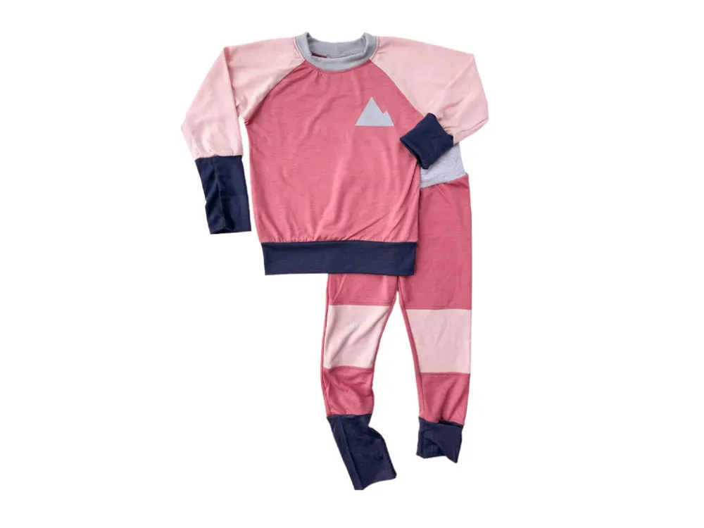 Grow-With-Me Kids Merino Wool Crew Neck Layer Set - 2