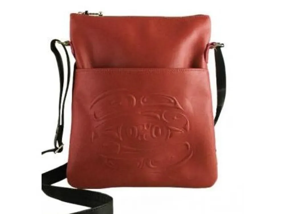 EMBOSSED RAVEN Solo Bag (Black Leather) - 3