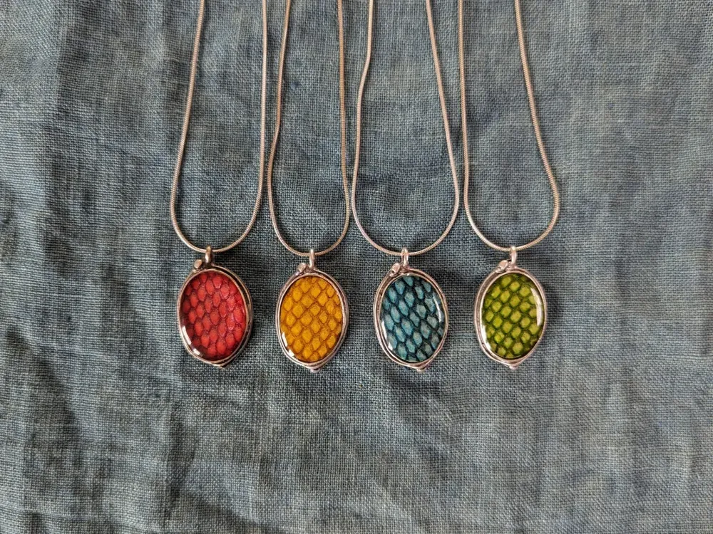 Oval Mermaid Pendant Necklace - 1