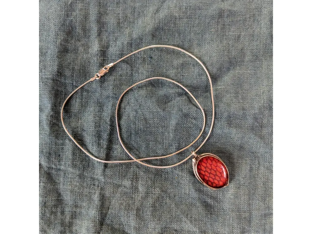 Oval Mermaid Pendant Necklace - 4