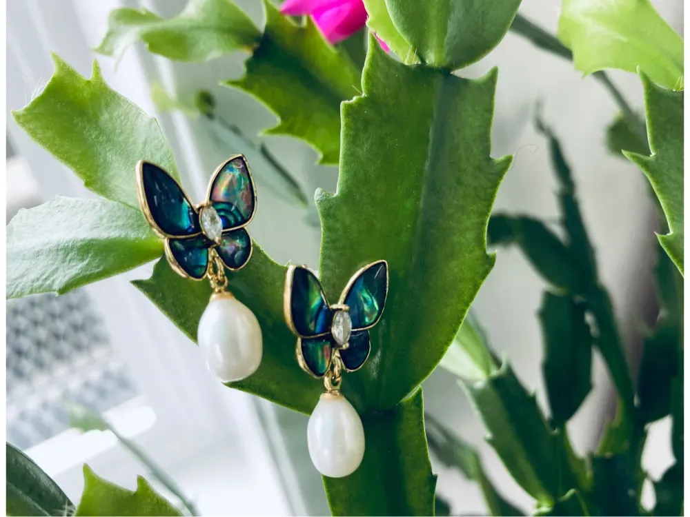 Blue Butterfly Earrings  - 1