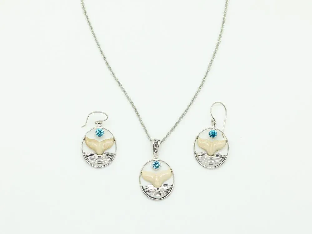 Walrus Ivory Sterling Silver Earrings “Whale Song”  - 2