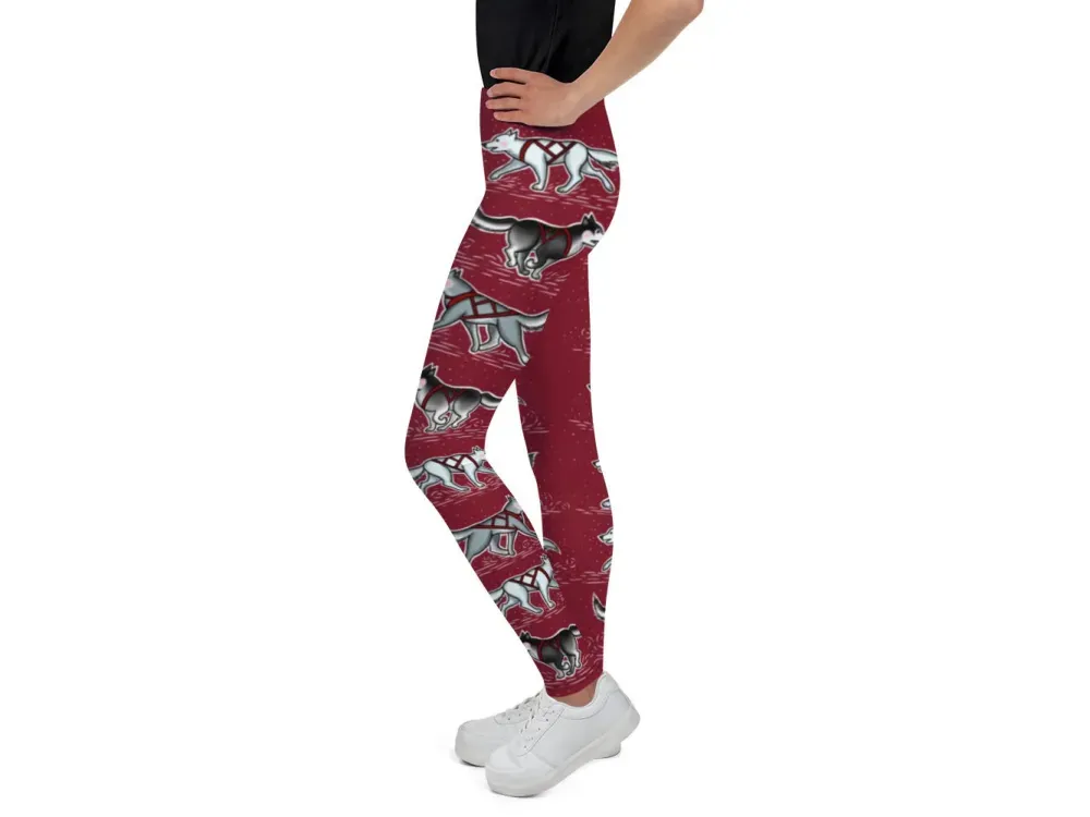 Harness Husky” Alaska Themed Youth Leggings  - 3