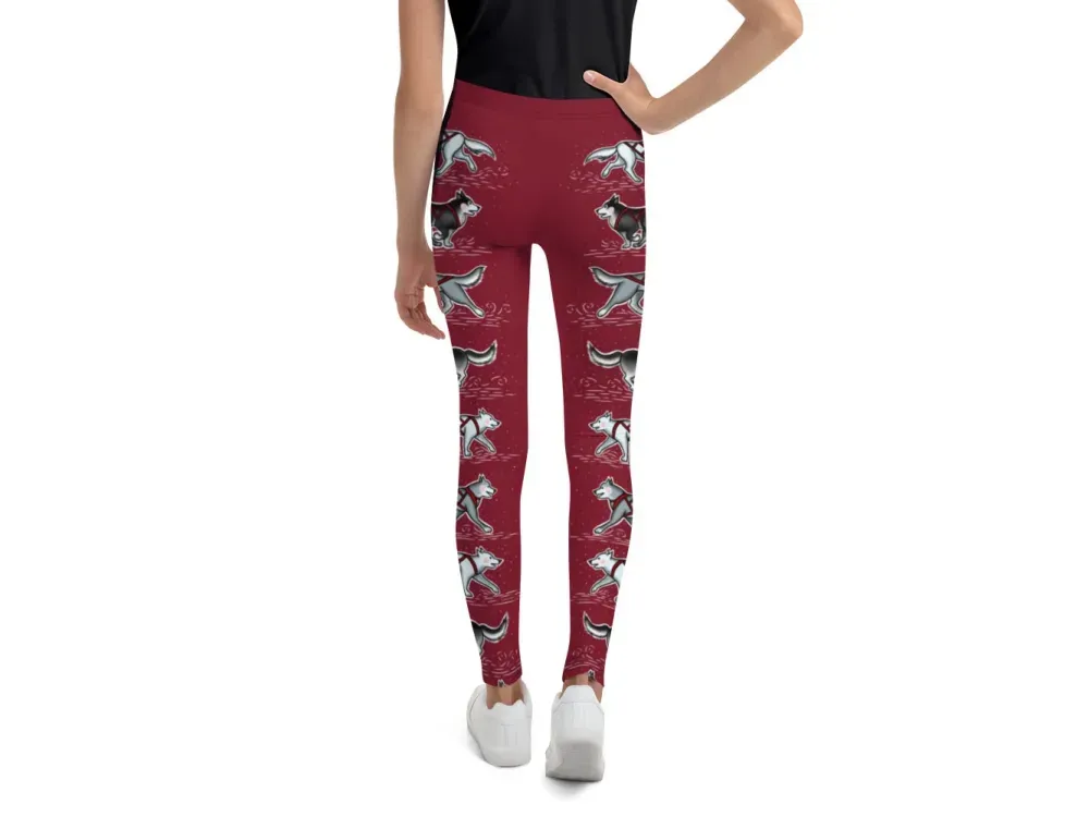 Harness Husky” Alaska Themed Youth Leggings  - 2