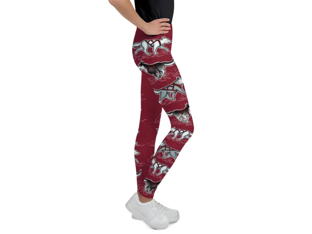 Harness Husky” Alaska Themed Youth Leggings  - 4