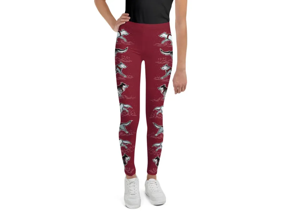 Harness Husky” Alaska Themed Youth Leggings  - 1