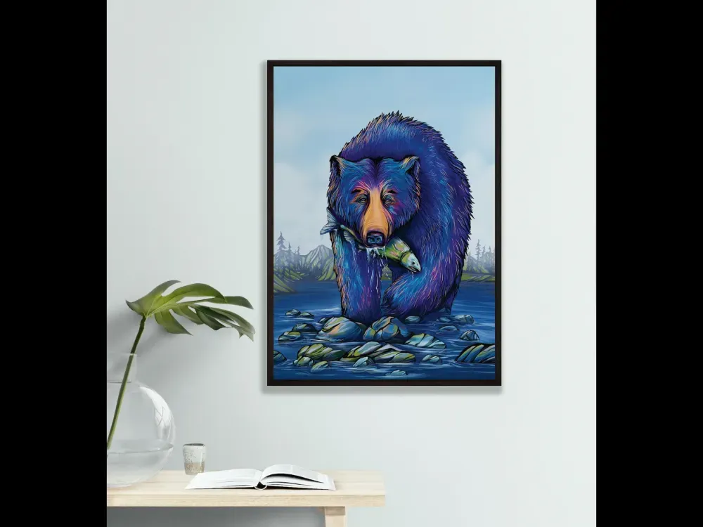Canvas Art Print "River Bear" by Alaskan Artist Annie Brace Corso - 3