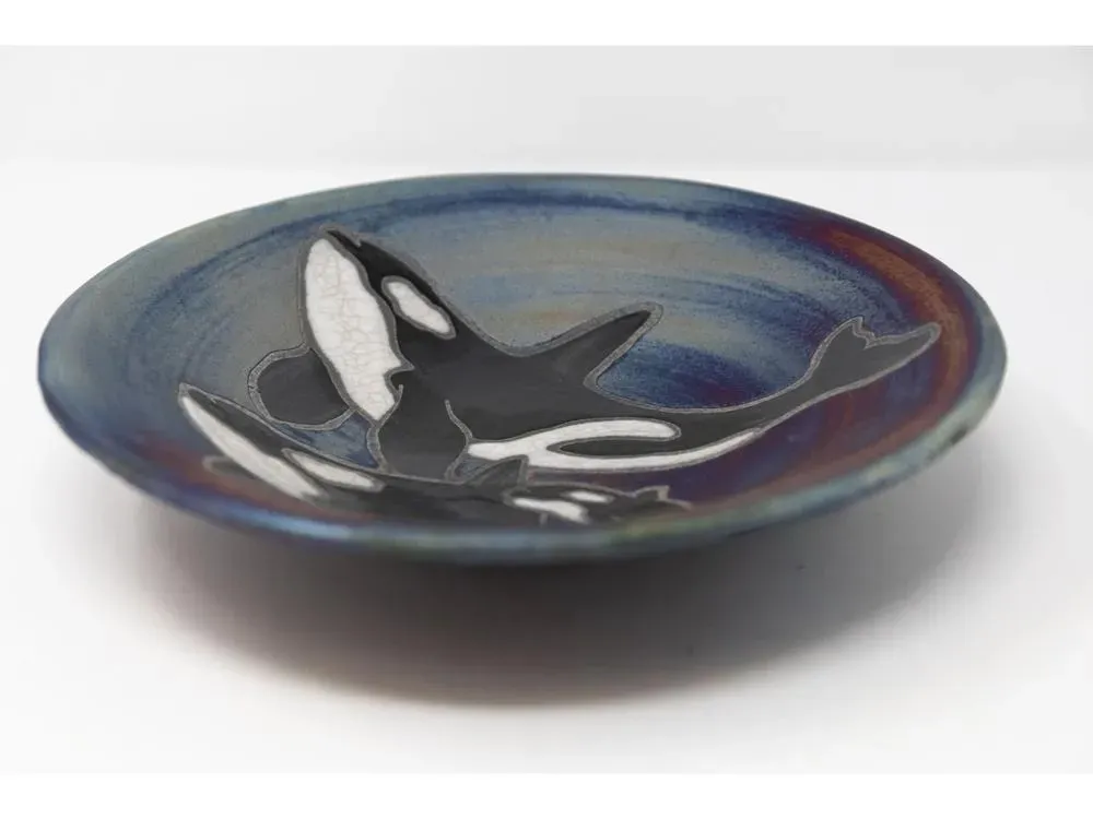Raku Silhouette plate – 9” large - 5