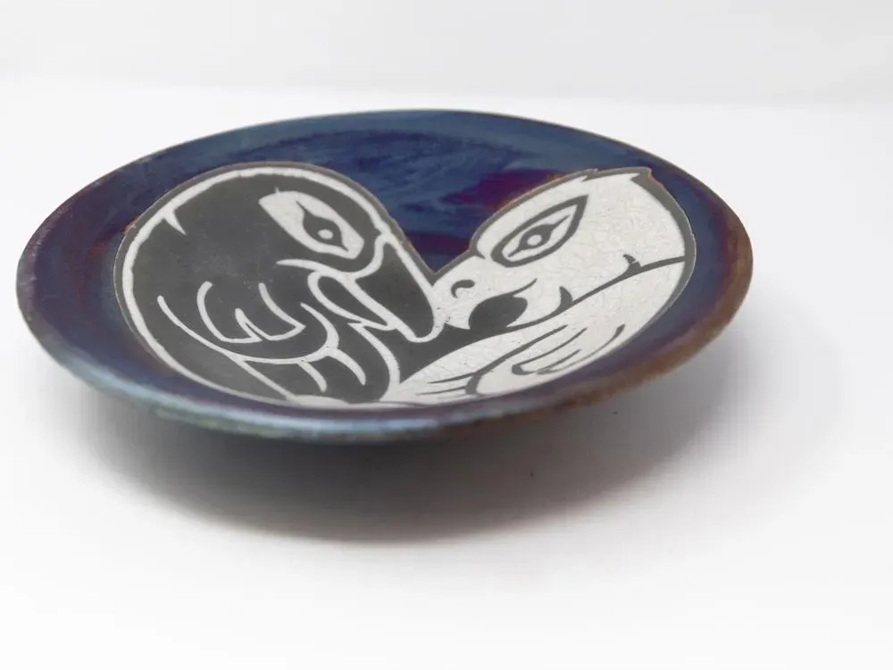 Raku Silhouette plate – 9” large - 4