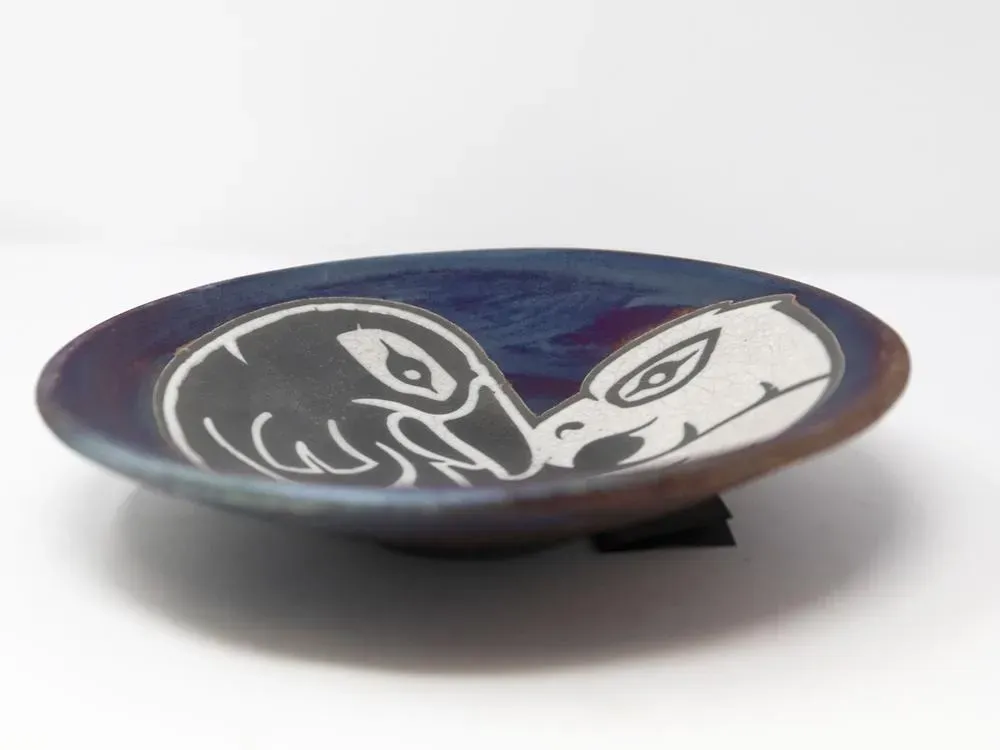 Raku Silhouette plate – 9” large - 3
