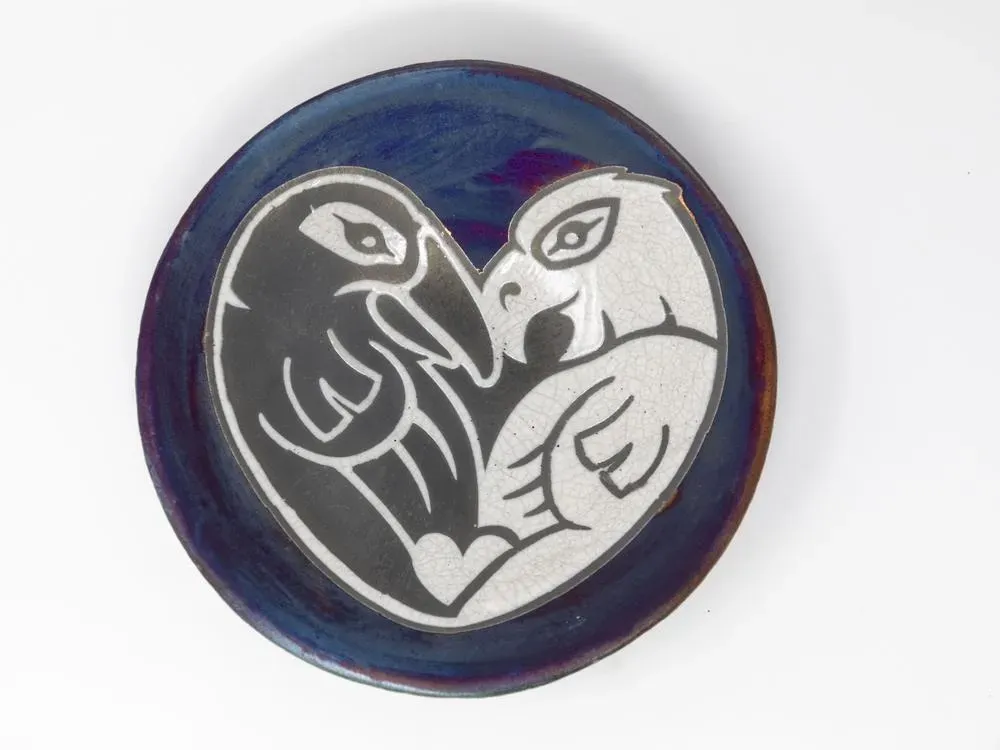 Raku Silhouette plate – 9” large - 1