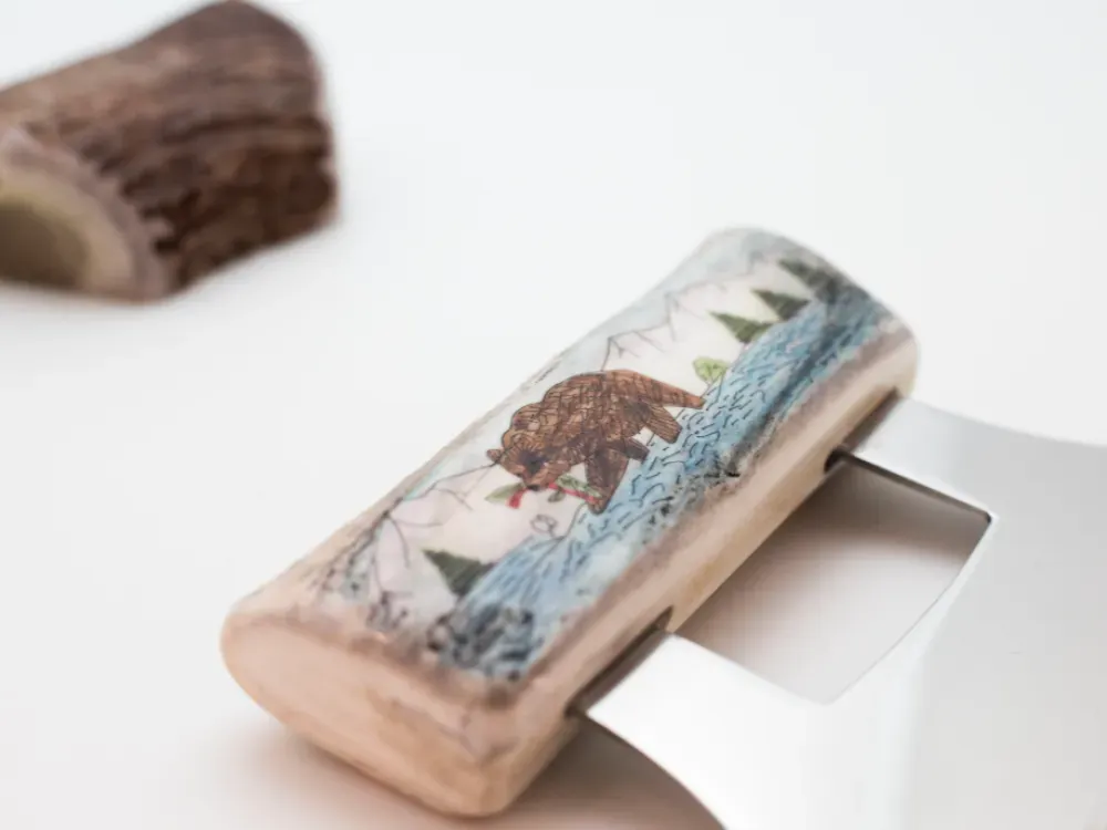 Old Time Distributors: Alaska Scrimshaw Antler Ulus - 2