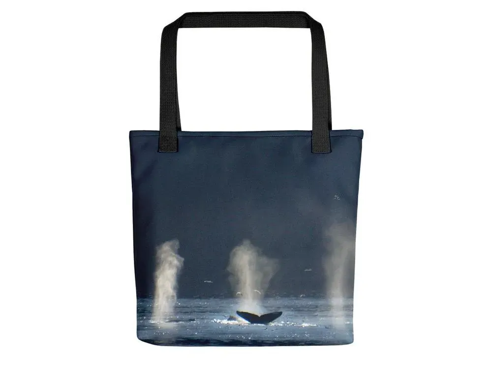 Whales in Silver Bay Tote Bag - 2
