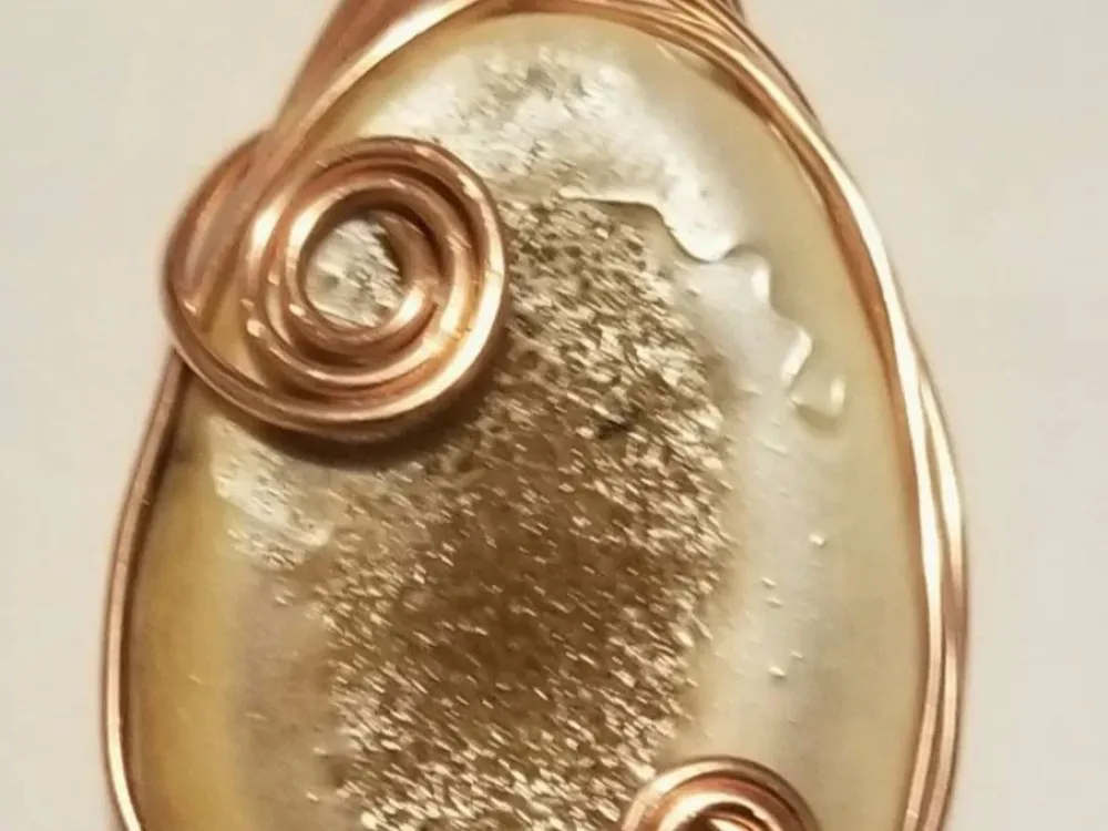 Wire Wrapped Antler Slice Pendant - 5