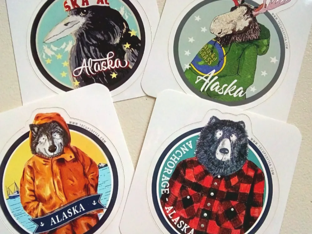 Alaska Style Moose Sticker - 2