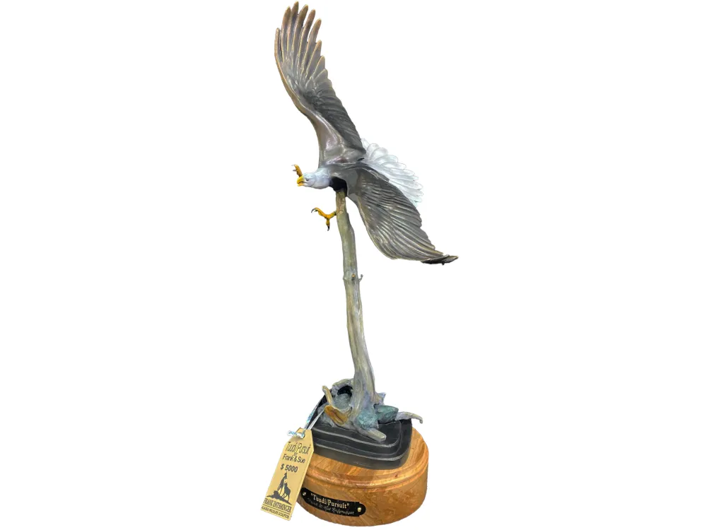 "Pursuit" life-size eagle bronze - 4