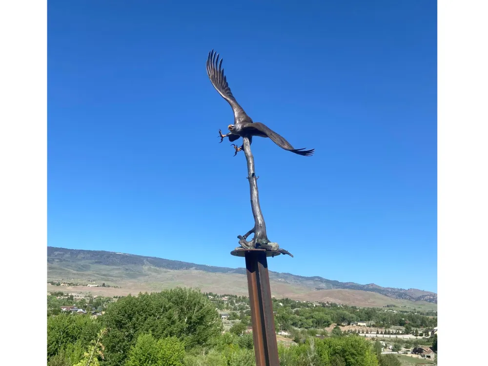 "Pursuit" life-size eagle bronze - 1