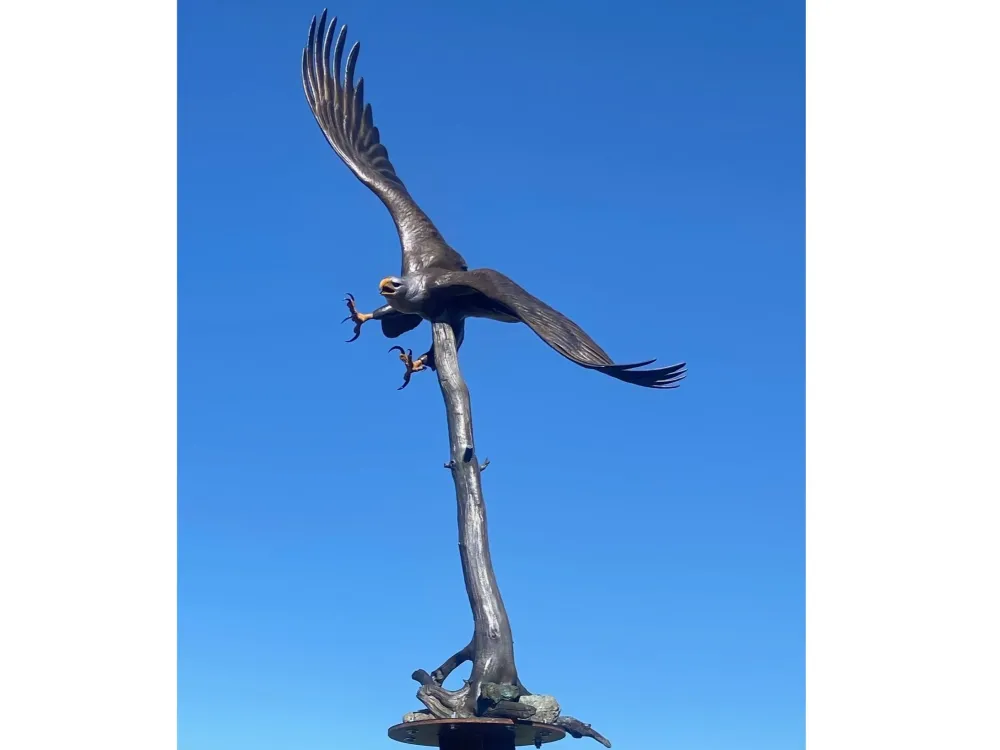 "Pursuit" life-size eagle bronze - 2