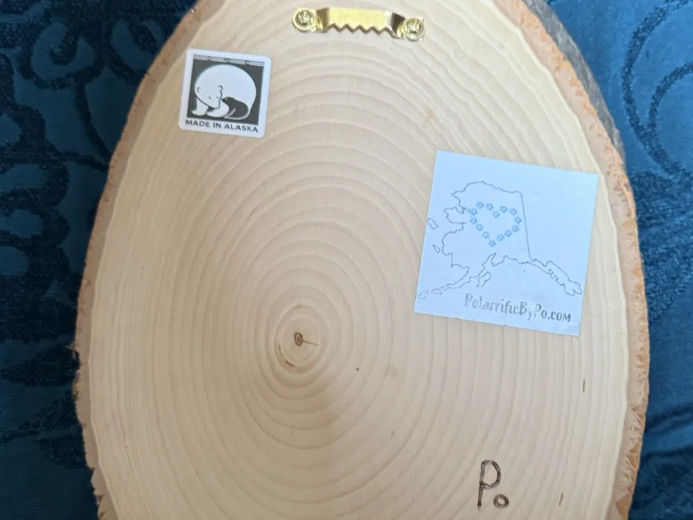 Wood-burned picture of tree face - 1