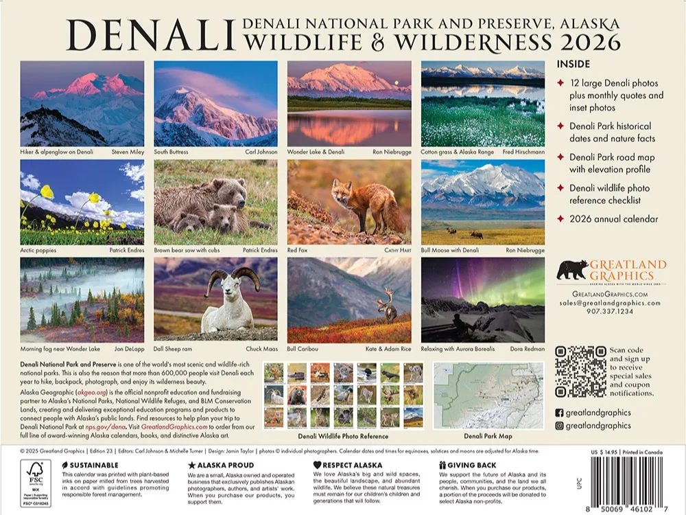 2026 Denali Wildlife & Wilderness Wall Calendar - 2