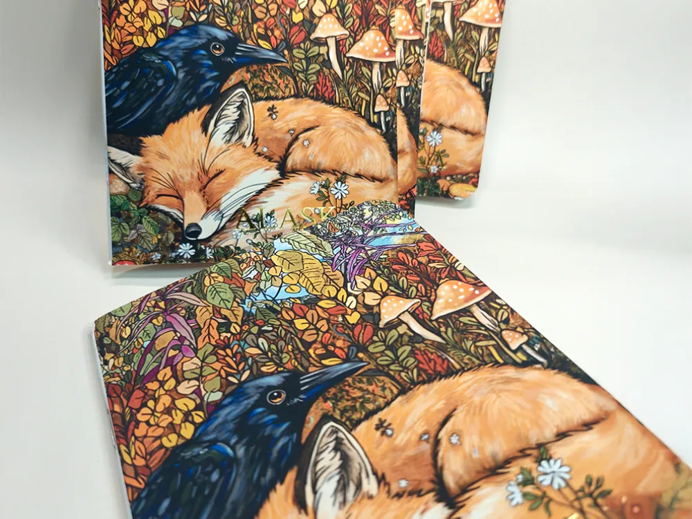 Raven and Fox napping Notebook - 2