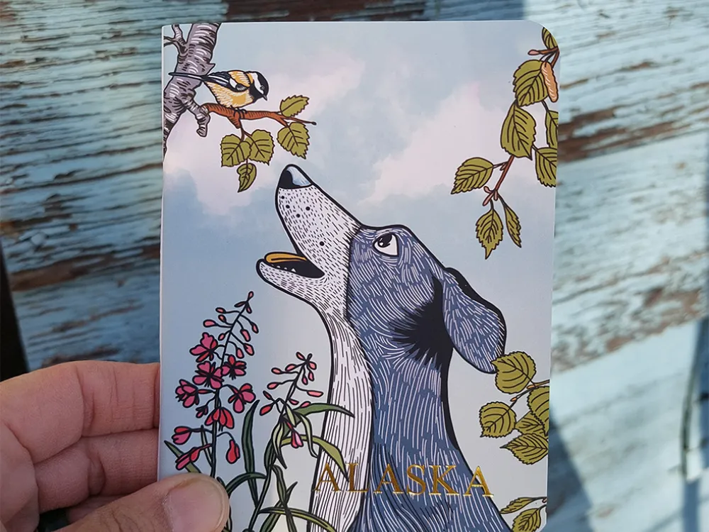 Alaska Chickadee and Dog - 1