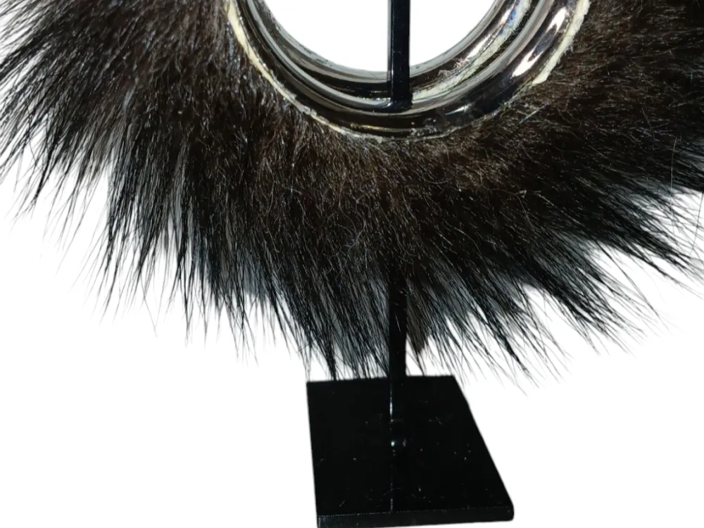 Oversized Black Bear Hoop Earrings - 4