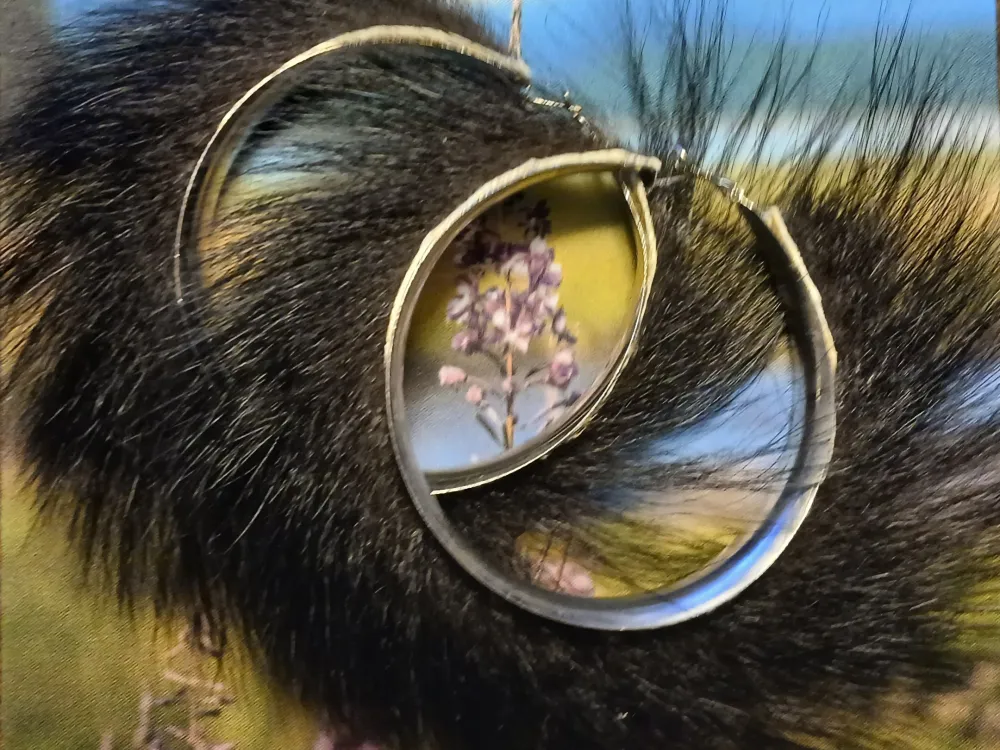 Oversized Black Bear Hoop Earrings - 1