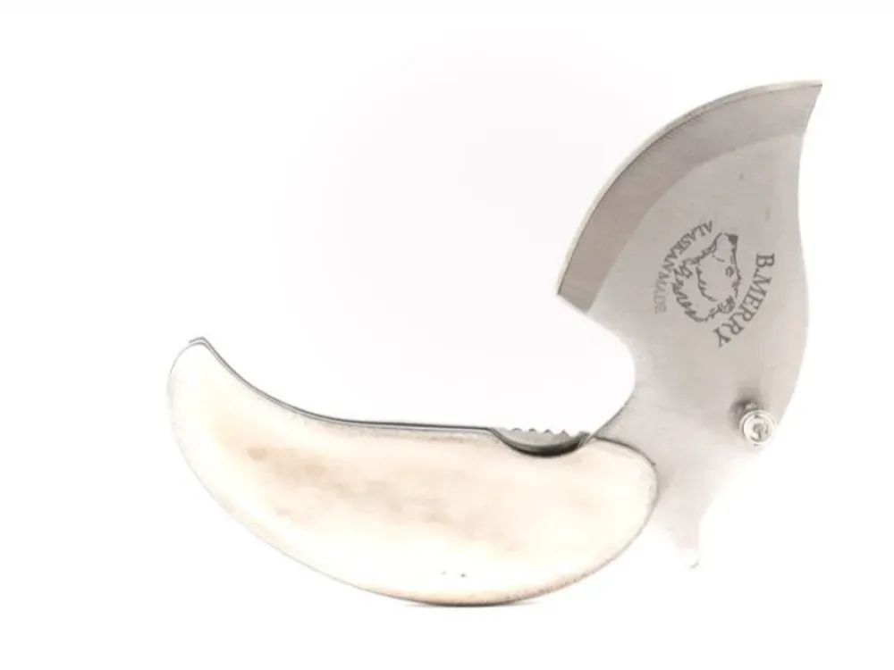 Bob Merry Caribou Antler Mini Pocket Ulu - 4