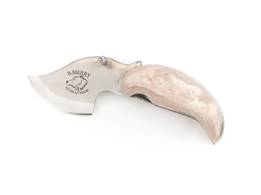 Bob Merry Caribou Antler Mini Pocket Ulu - 1