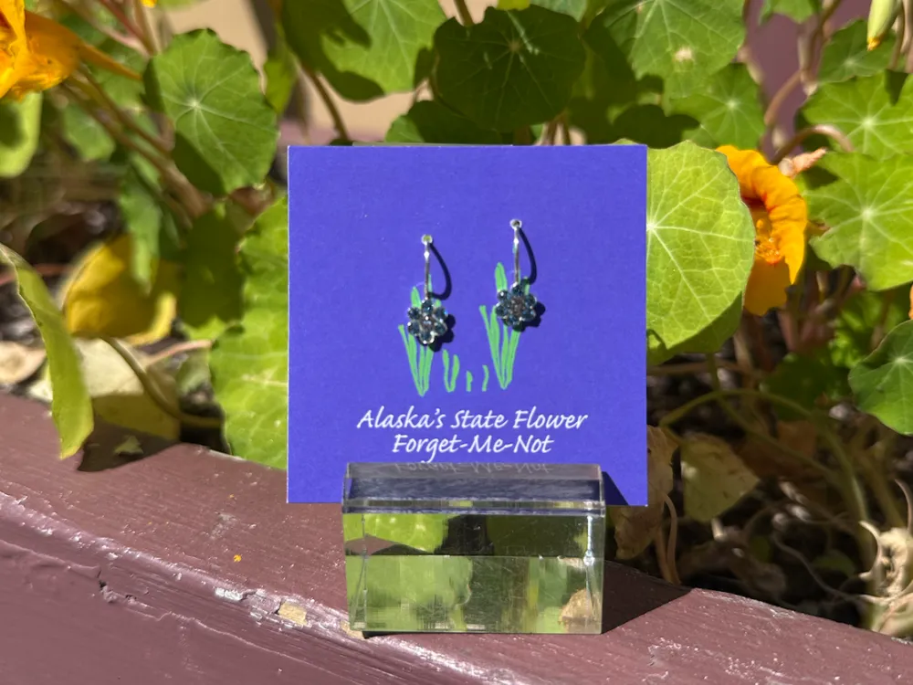Forget-me-not Alaska State Flower Dangly Earrings - Small - 2