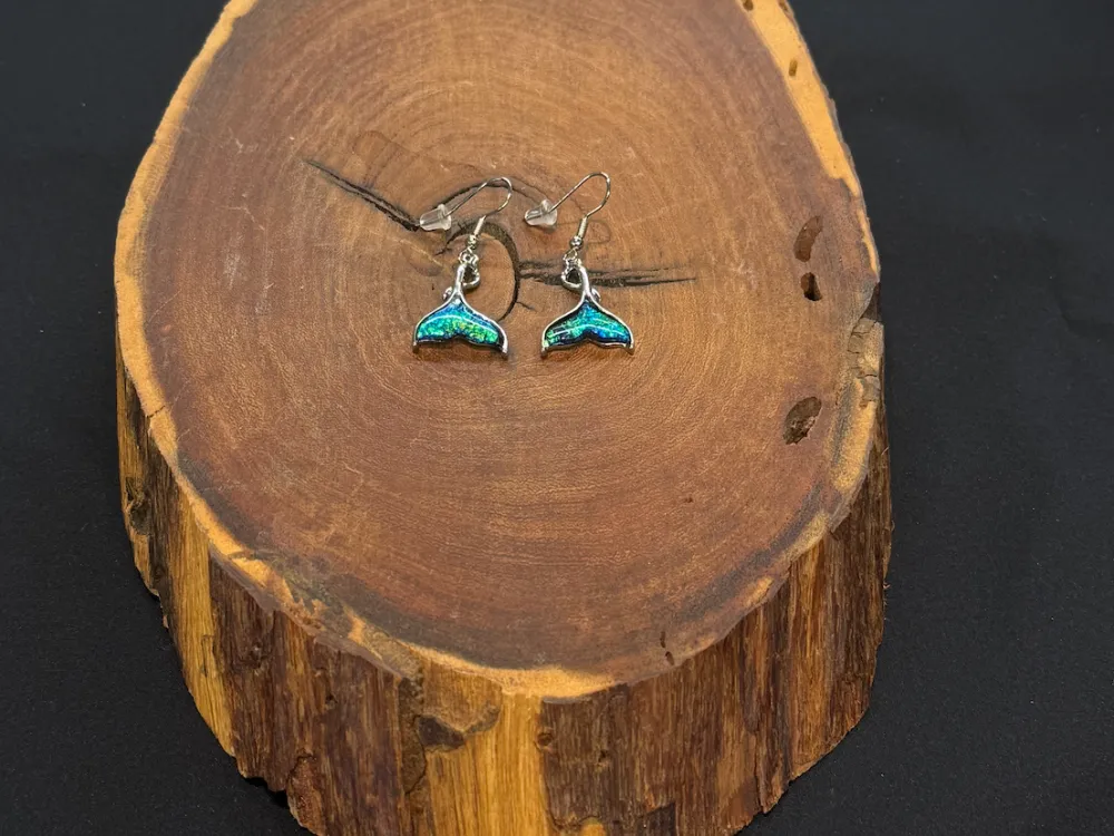 Northern Lights Whale Tail Drop Earrings - 1