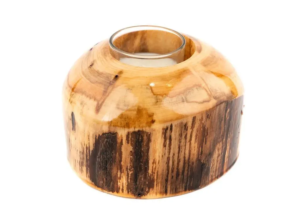 Handmade Wooden Candle Holder - 1