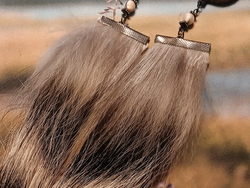 Handcrafted Alaska Wolf & Caribou Antler Earrings - 3