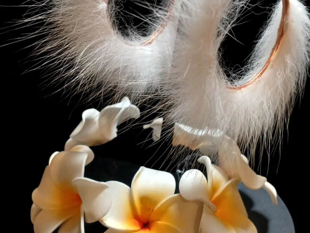 Arctic White Fox Pom Poms & Hoops  (Local Favorite) - 4