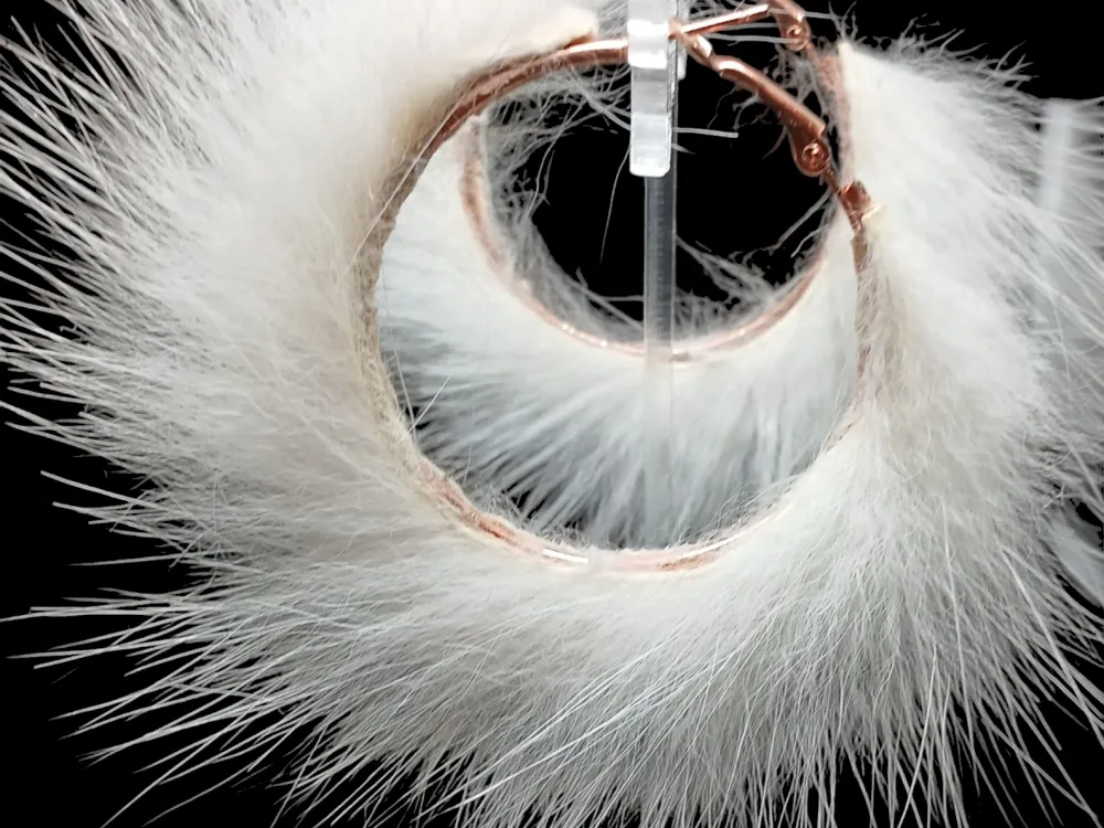 Arctic White Fox Pom Poms & Hoops  (Local Favorite) - 5